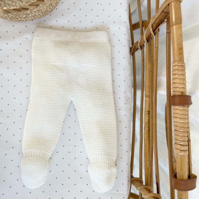 Pantalon bébé laine et coton étoile