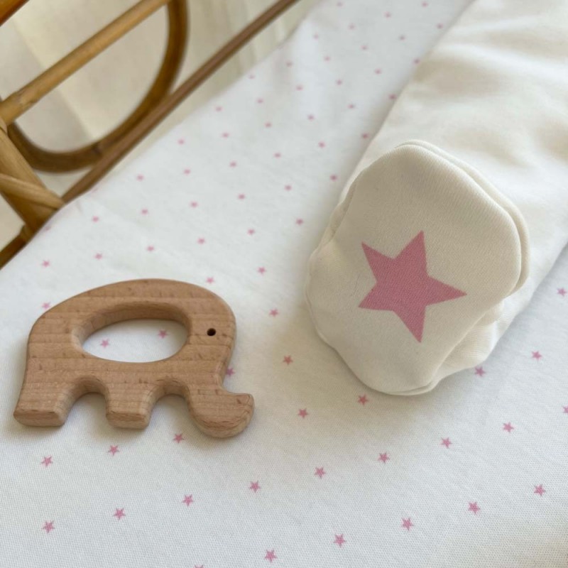 Pyjama épais bébé en coton bio étoiles roses