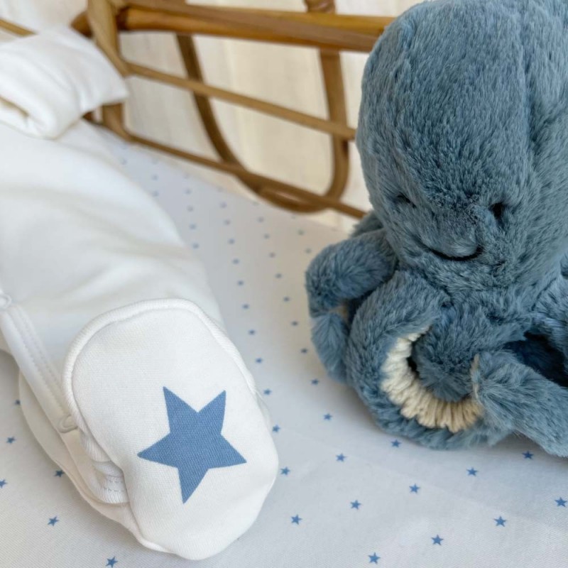 Pyjama épais bébé en coton bio étoiles bleues