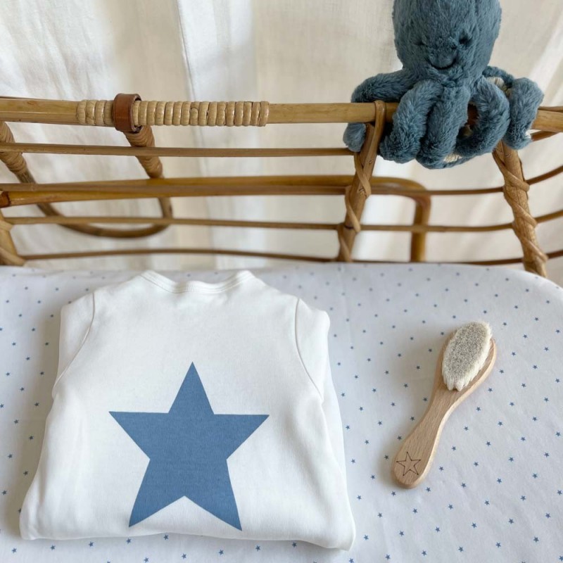 Pyjama épais bébé en coton bio étoiles bleues