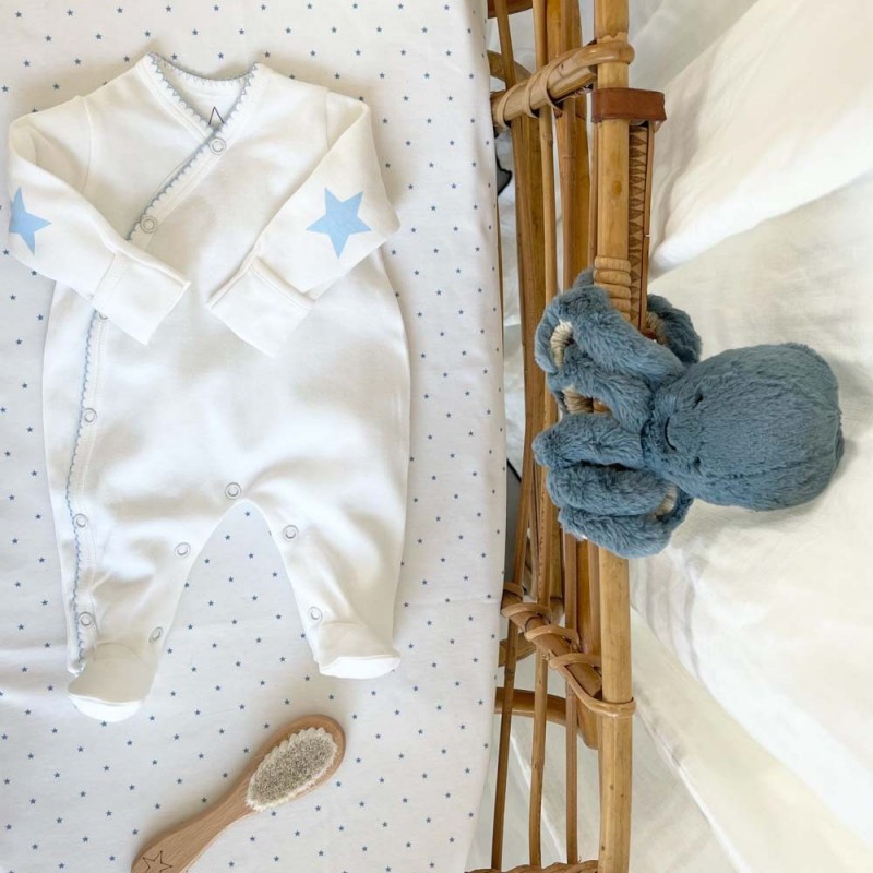 Pyjama bio bébé garçon avec coudières bleu