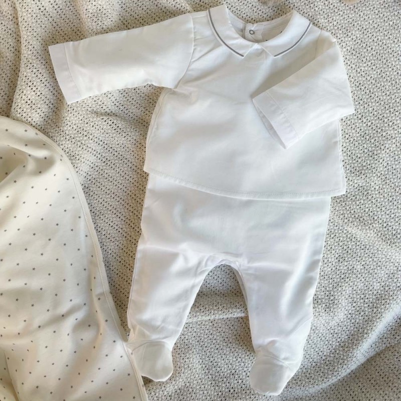 Pyjama élégant bébé garçon 2 en 1 Col gris