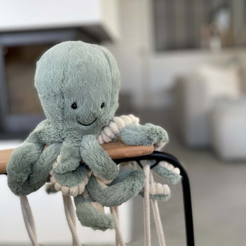 Peluche pieuvre vert d'eau