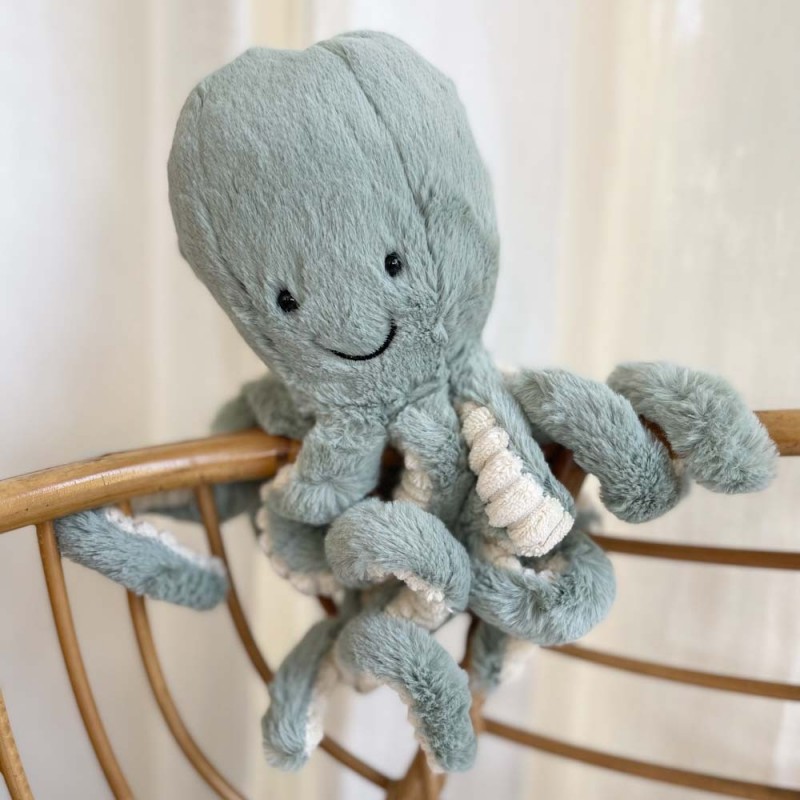 Peluche pieuvre vert d'eau