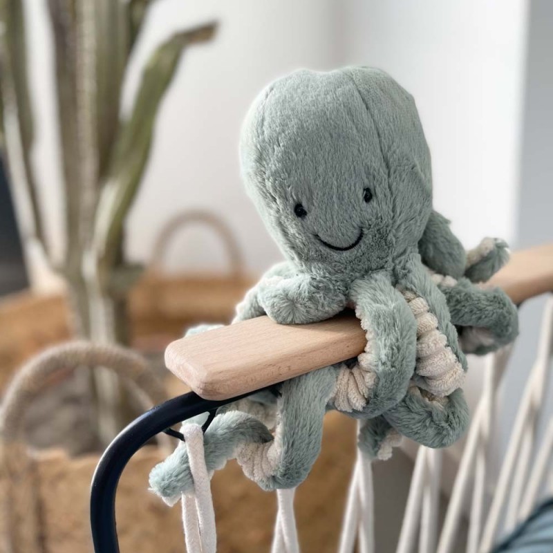 Peluche pieuvre vert d'eau