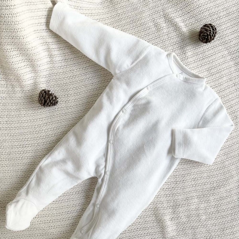 Pyjama velours bébé en coton bio flocon