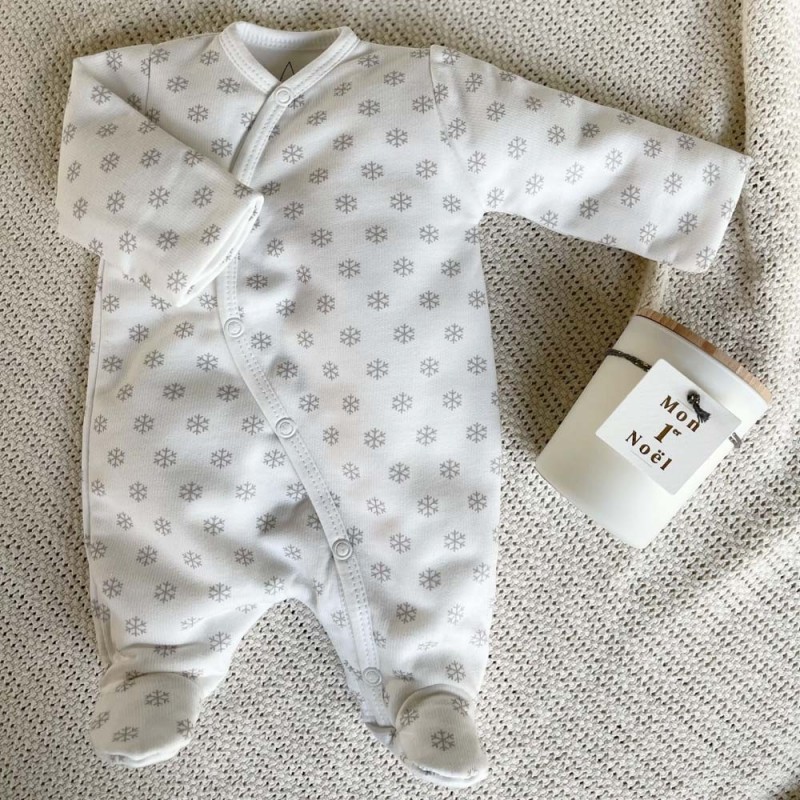 Pyjama épais en molleton bébé imprimé flocons