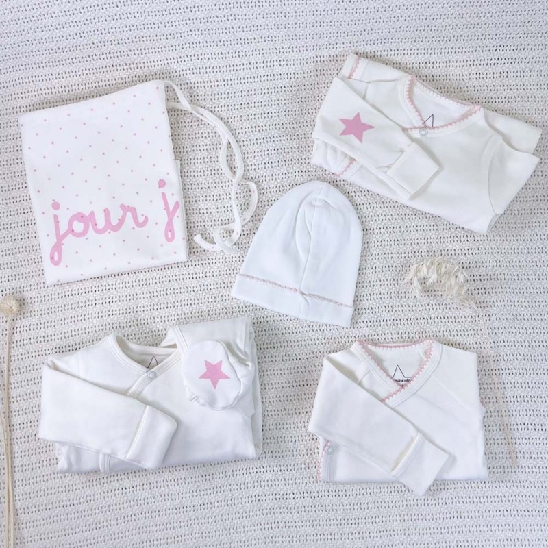 Pochette naissance bébé bio Fille