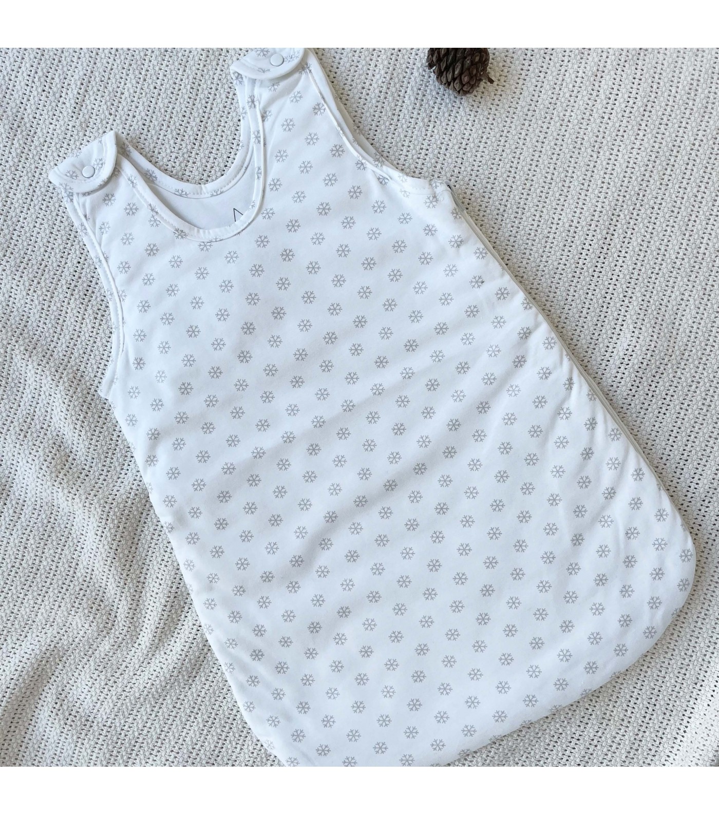 Langes bébé en coton biologique blanc, bleu et blanc imprimé forêt