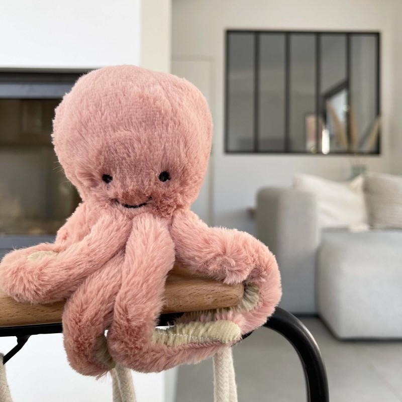 Peluche pieuvre rose