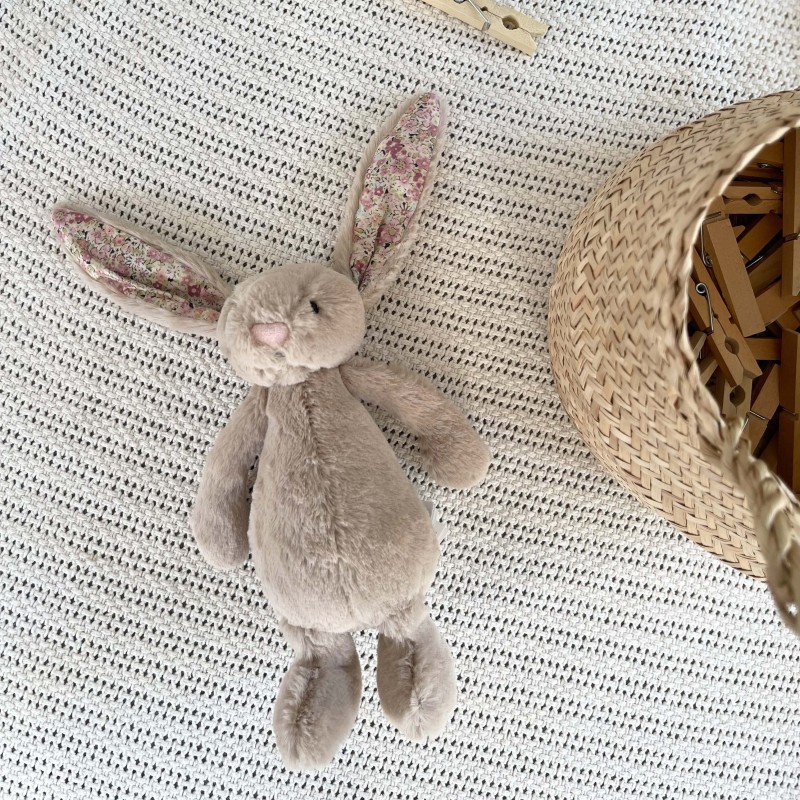 Jouets > Doudous et Peluches > Doudou Musical Lapin Liberty : Rose & Milk