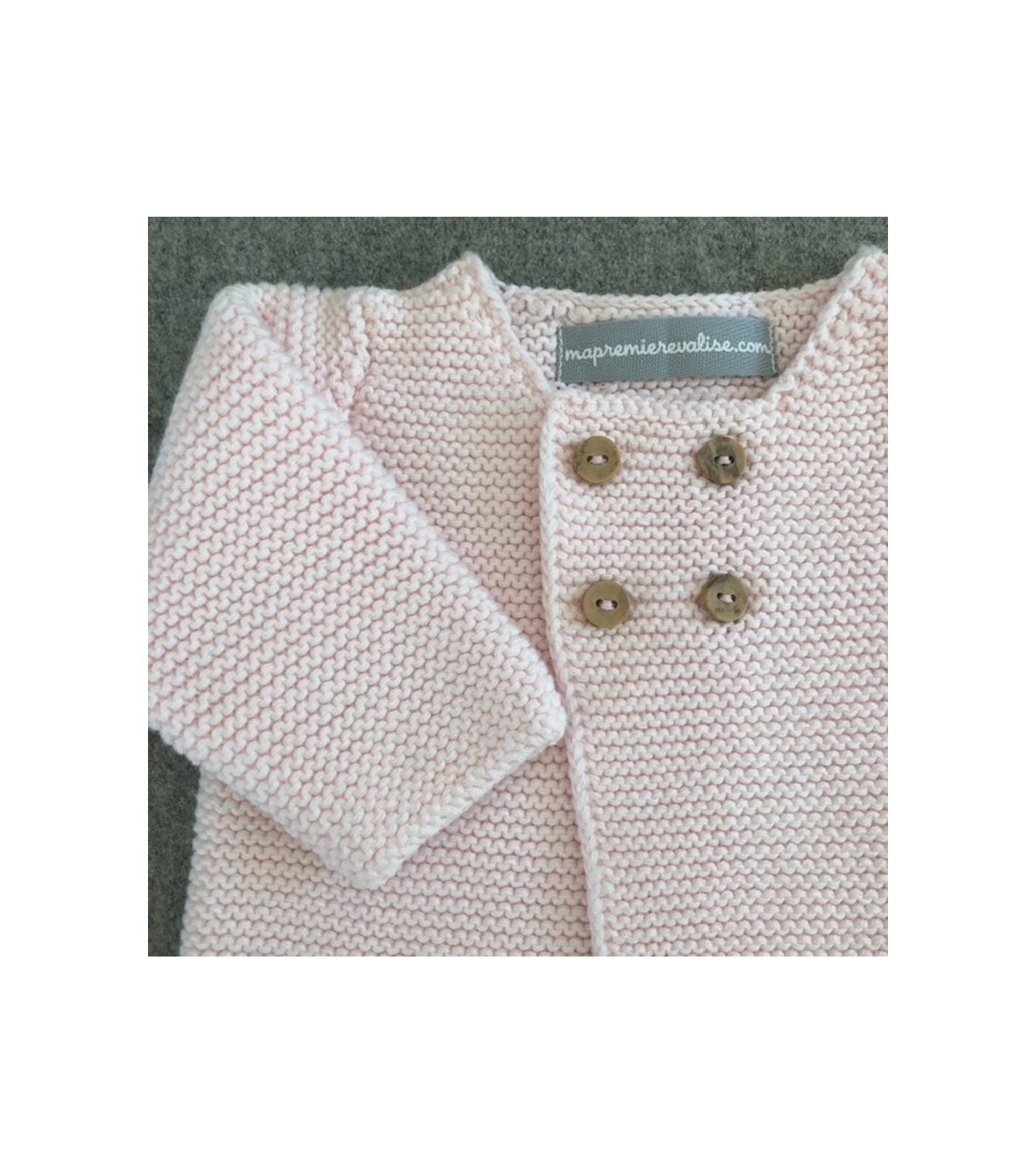 Brassière bébé laine et coton rose - Ma Première Valise