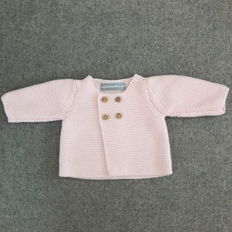 Brassière bébé laine et coton rose