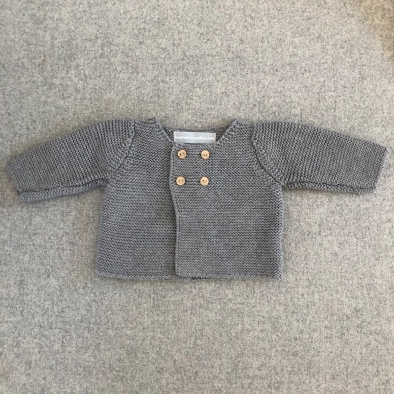 Gilet bébé laine et coton gris