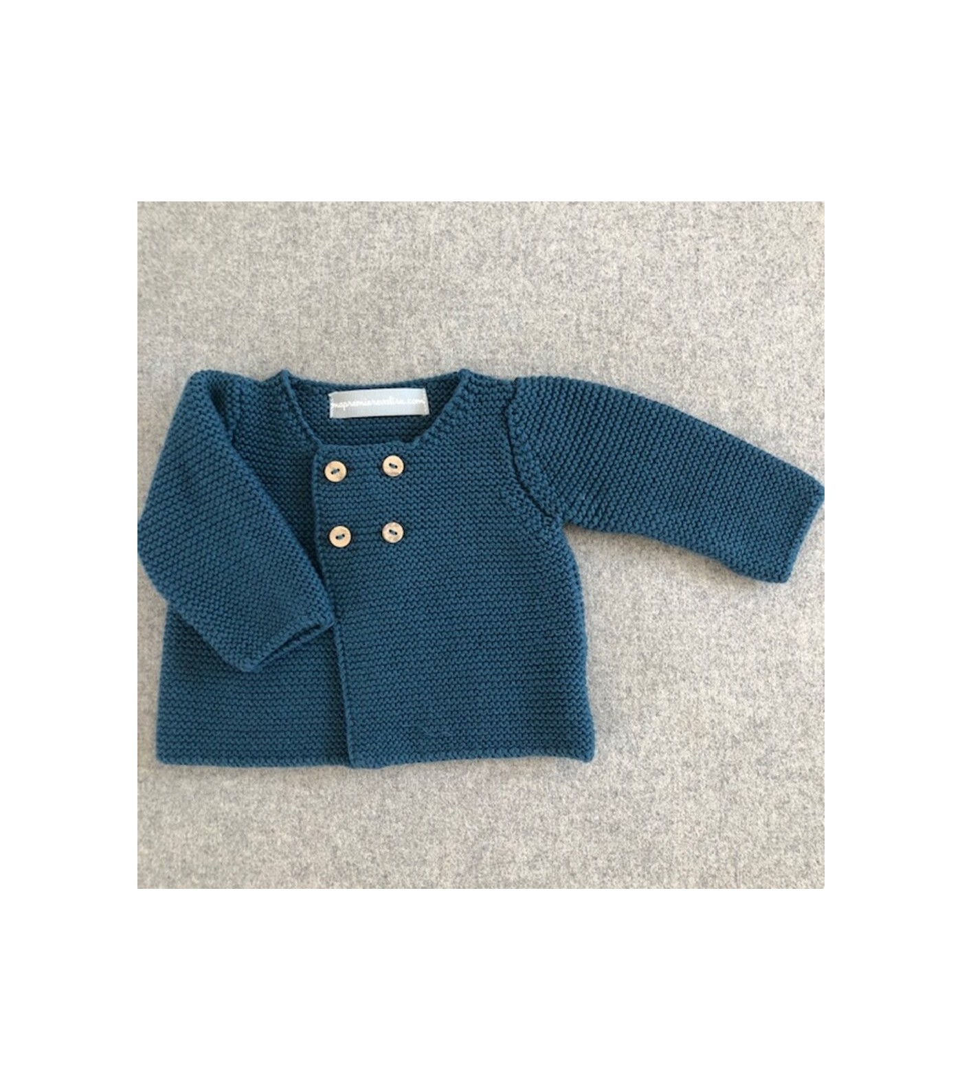 Brassière bébé en coton et laine - bleu pale, Bébé