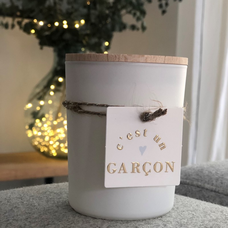 Bougie végétale parfumée "C'est un garçon"