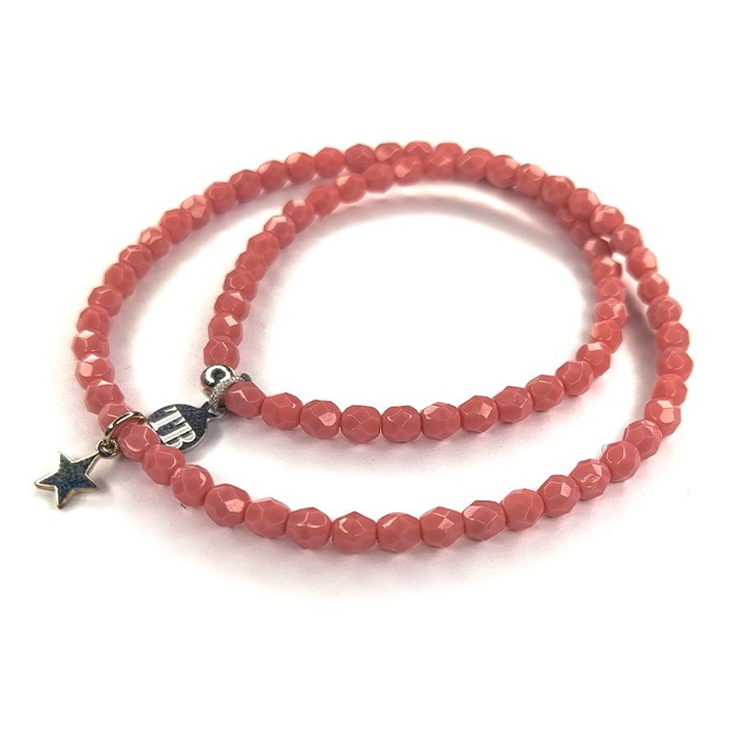 Collier double Bracelet rose