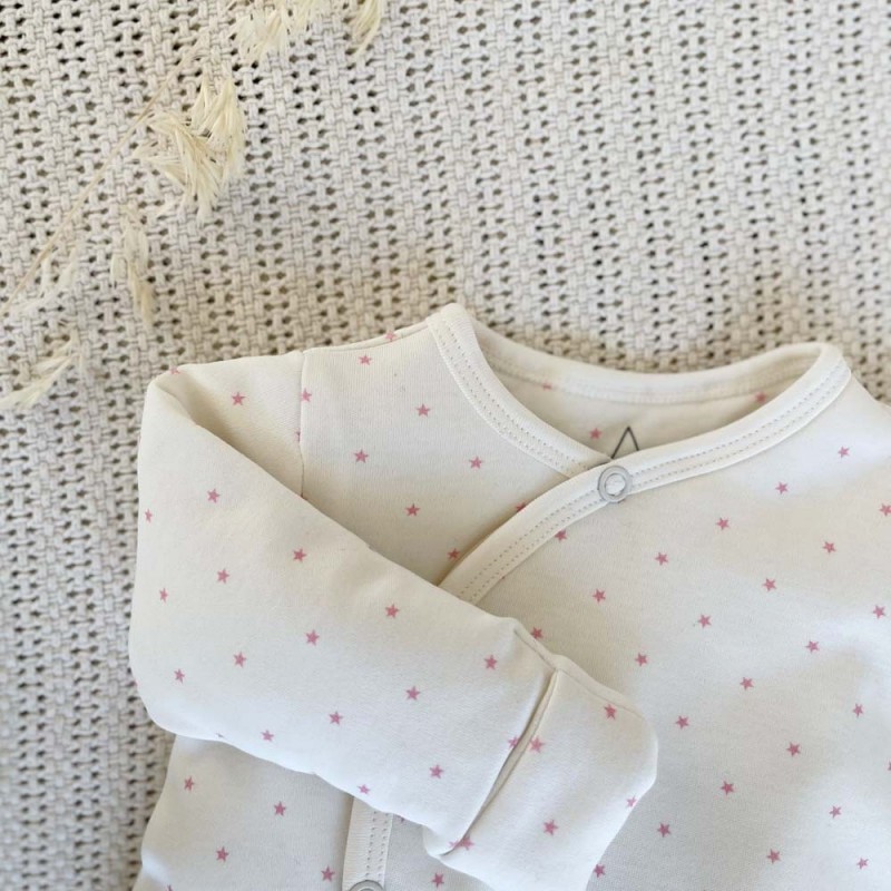 Pyjama épais en molleton bébé étoiles roses