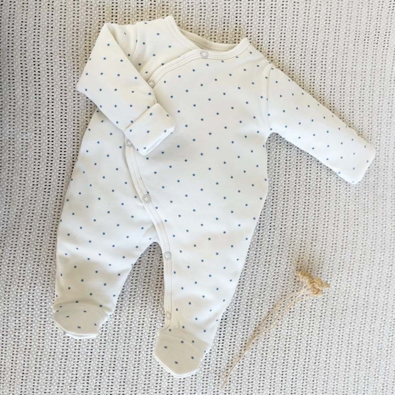 Pyjama épais en molleton bébé étoiles bleues