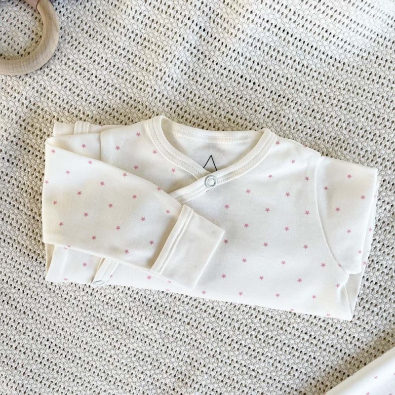 Pyjama bébé en coton bio étoiles rose