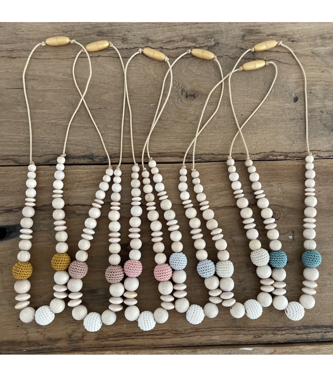 Rose Clair)5 Pièces Collier à Mâcher Pour Bébé Collier à Mâcher En